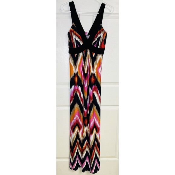 Just For Wraps Multicolor V-Neck Casual Maxi Dress Size XS Beach Boho - Picture 2 of 7